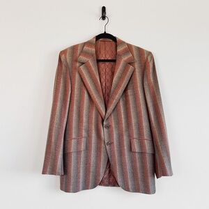 Rare True 70’s Vintage Western Wool Striped Blazer Sports Coat
